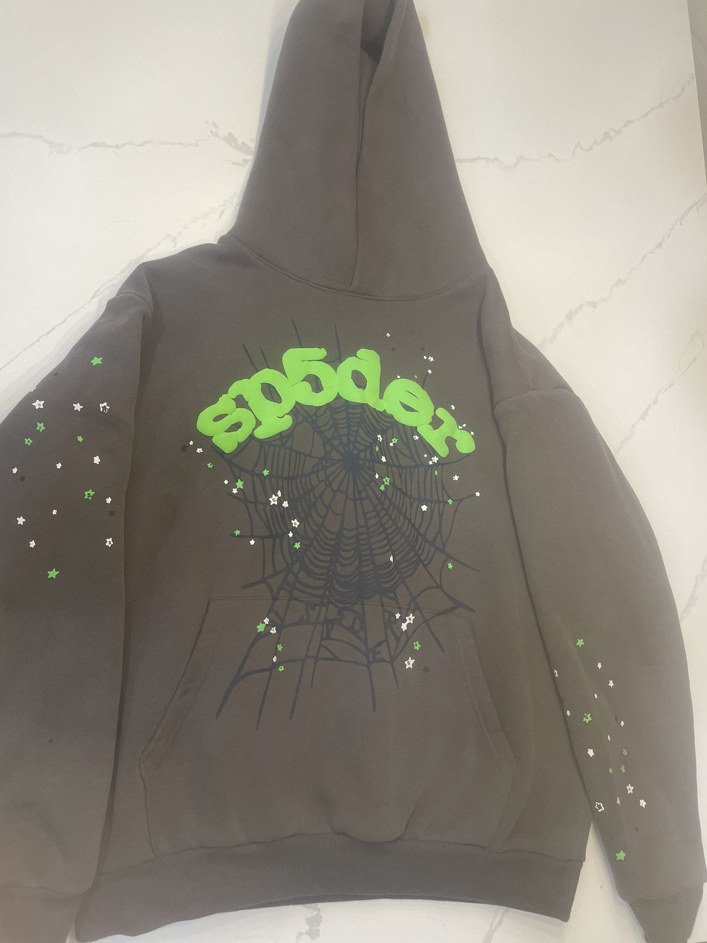 Sp5der hoodie wait web slate grey