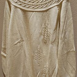 Women's (L) Cream Colored Knit Sweater Pullover 