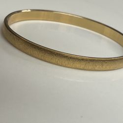 Vintage Vendome Gold Tone Textured Bangle Bracelet 8”