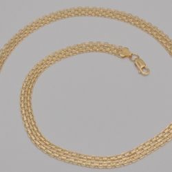 18K Yellow Gold Bismark Chain Necklace 20" Solid 26.2g Lobster Clasp