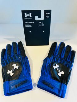 Brand New - Under Armour Batting Gloves  - YM, Black/Royal Blue