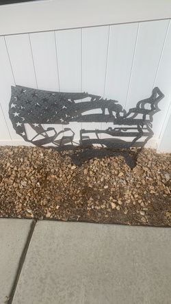 American flag Diamond plate wall art