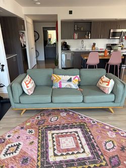 Article Timber 90” Sofa (Olio Green) - Retails $1,299! 🛋️ Mid-Century Sofa - Excellent Condition