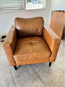 Brown Leather Accent Chair