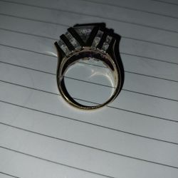 Vintage Gold Vermel Ring 925