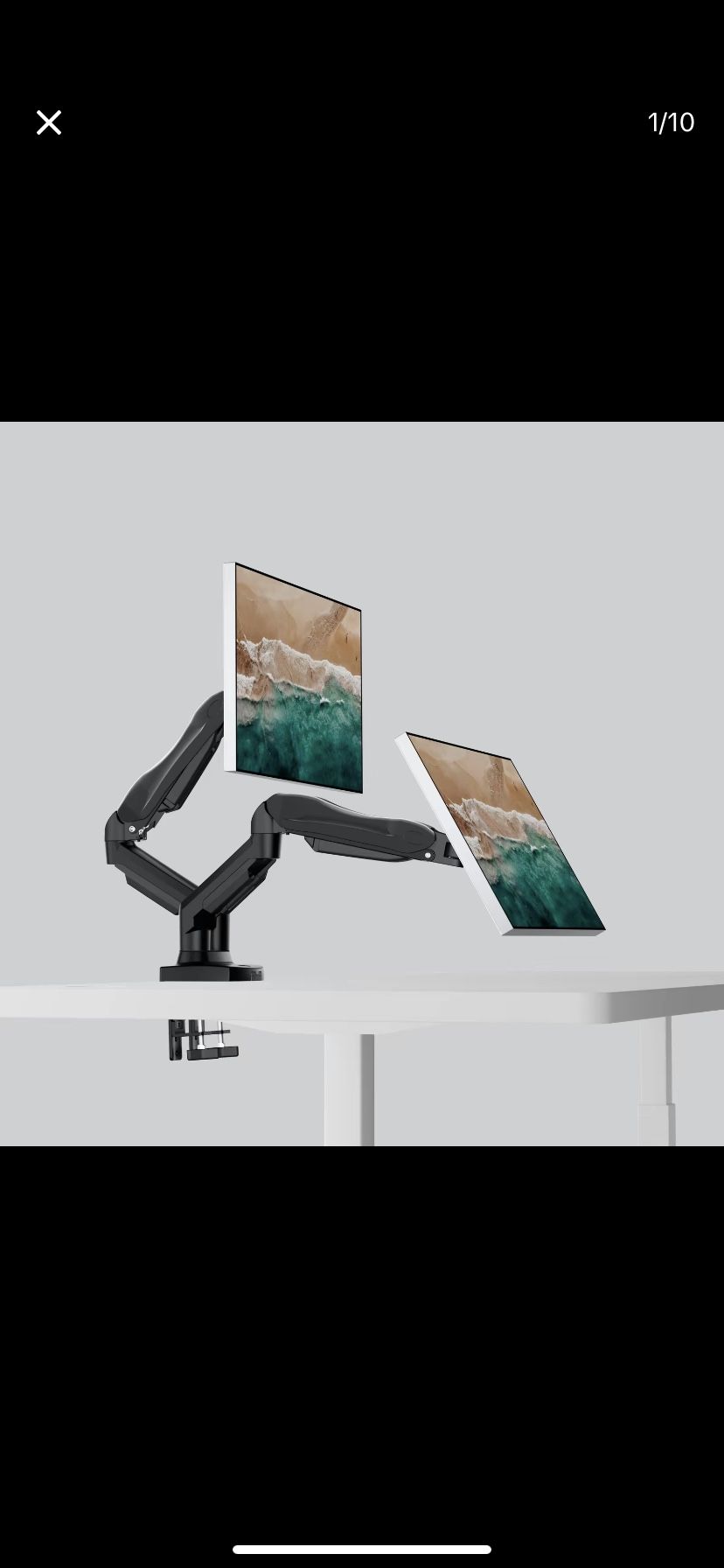 HUANUO Gas Spring DUAL Monitor Arm Mount