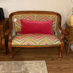 1860 settee In flame stitch pattern fabric