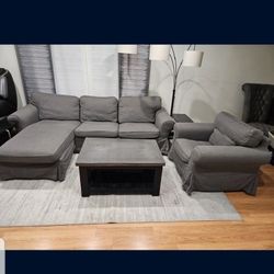 Ikea Ektorp Sofa Chair And Coffeer Table