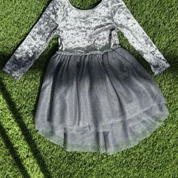Size 2T Metallic Silver Gray Toddler Party Dress
