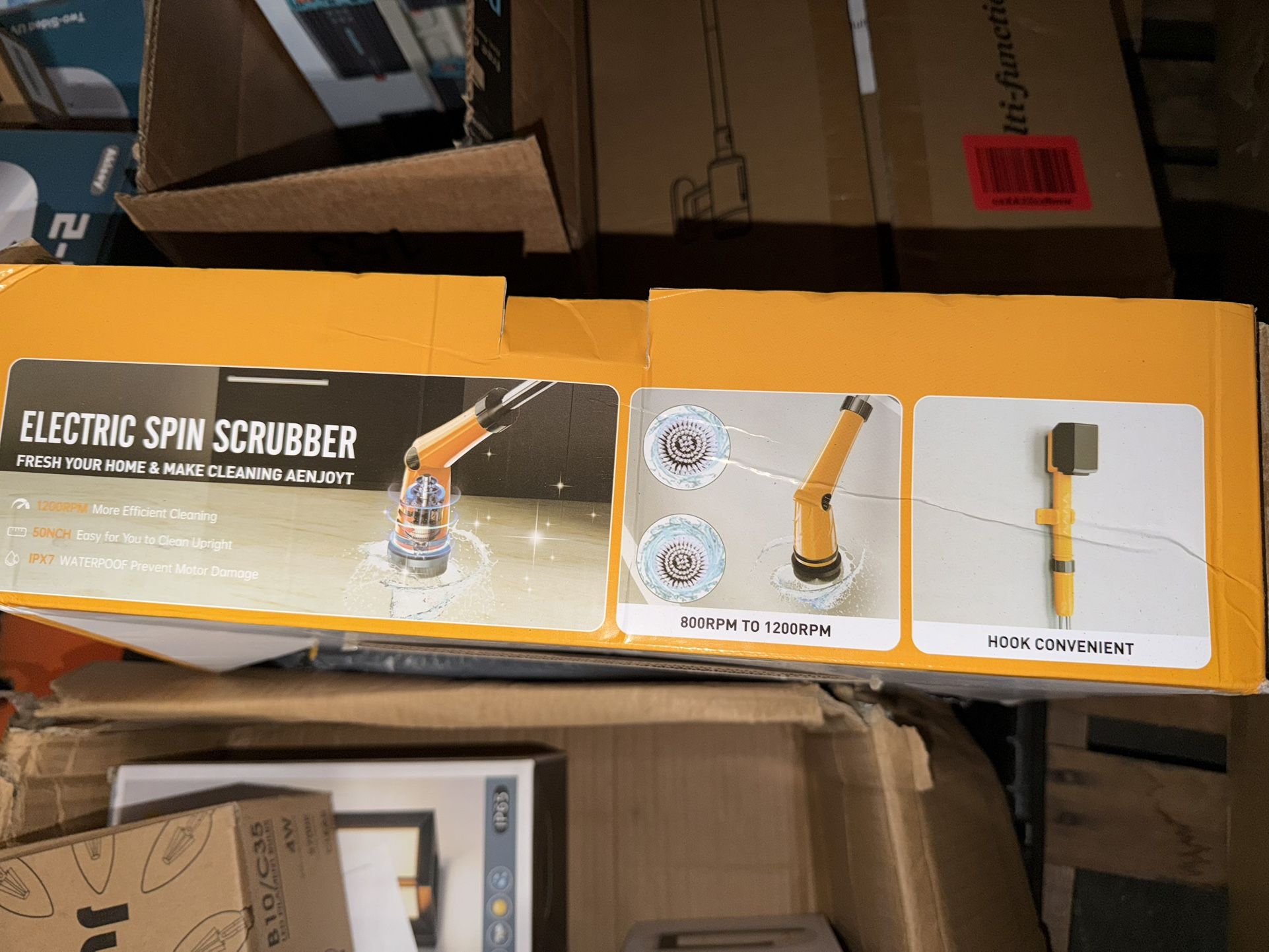  Power Shower Scrubber for Bathroom/Floor/Bathtub/Toilet/Tile,Electric Cleaning Brush with Long Handle