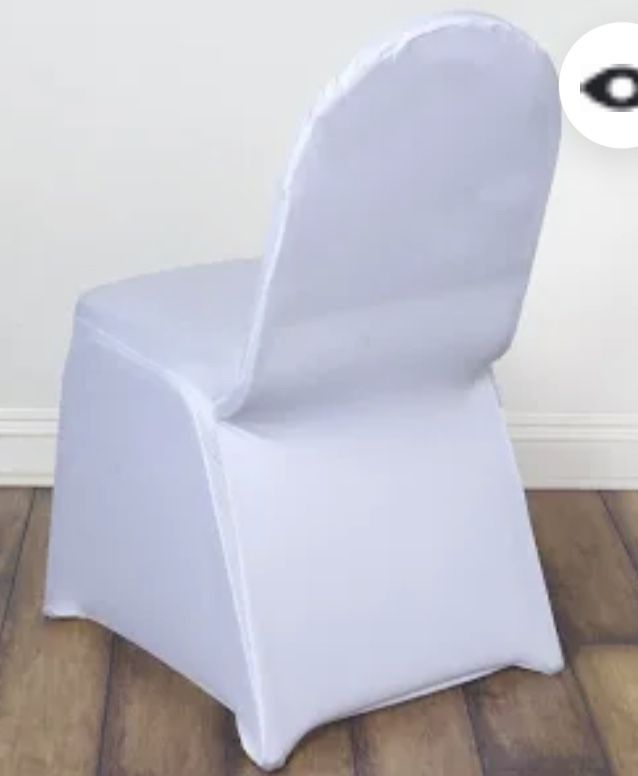 73x White Spandex Chair Covers $150
