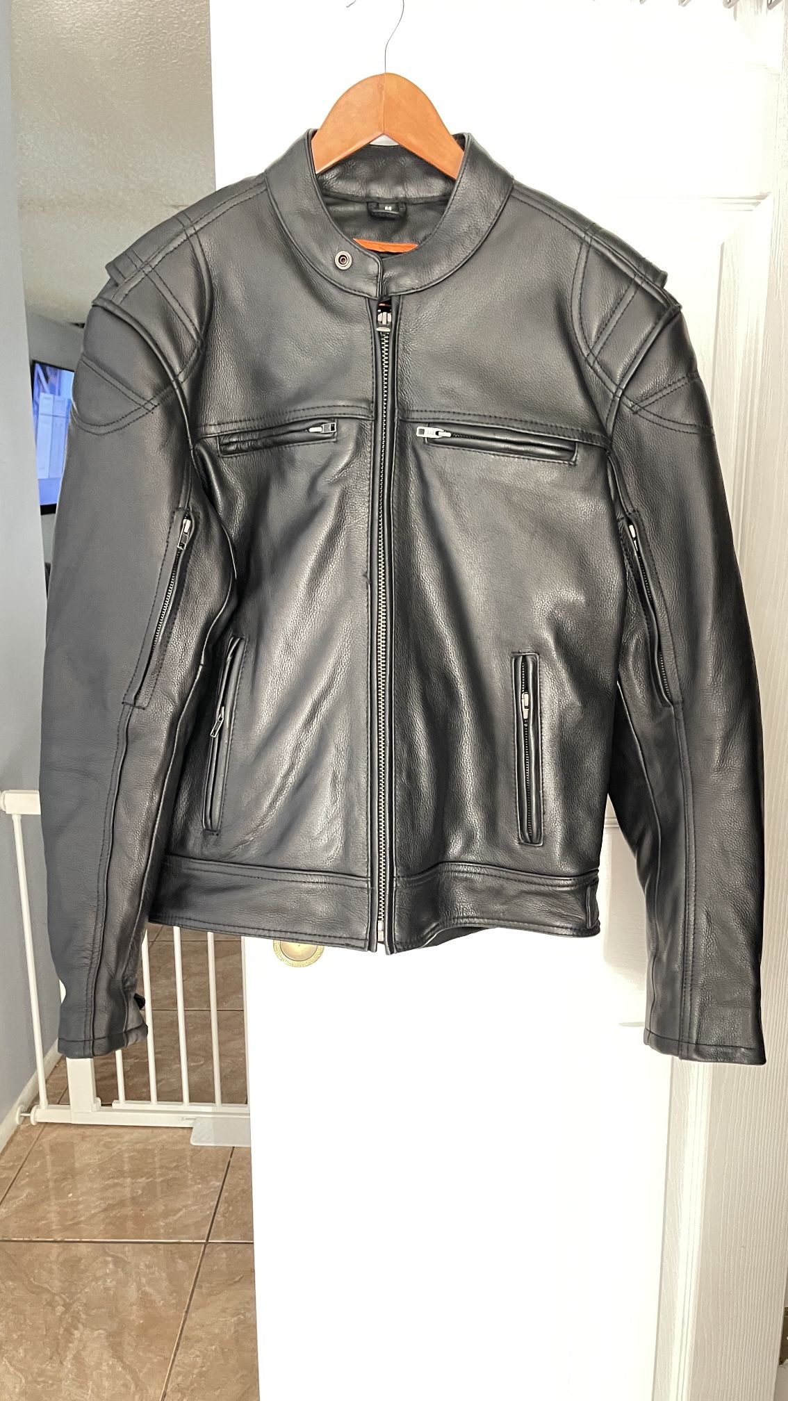 Milwaukee Leather MLM1560 Men's Black Long Body and Vented Motorcycle Leather Jacket