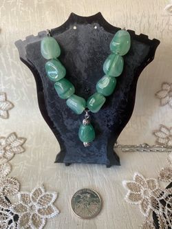 Handmade Acrylic Two-Tone Chinese Style Imitation Jade Irregular Stone Necklace and Earring Set