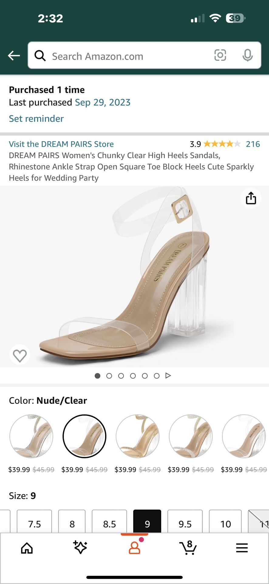 Block clear heels