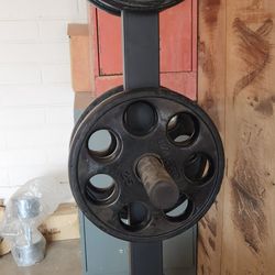 IVANKO BARBELL CO EZ-LIFT "REVOLVERS" RUBBER-ENCASED OLYMPIC 25 LB PLATES 