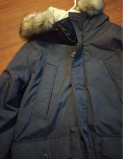 Everest expedition Navy Blue Parka with Fur-Trim Hood size Xl adult
