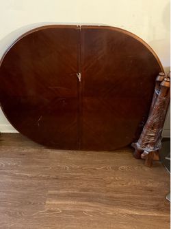 Antique Drop-Leaf Dining Table with 6 Chairs