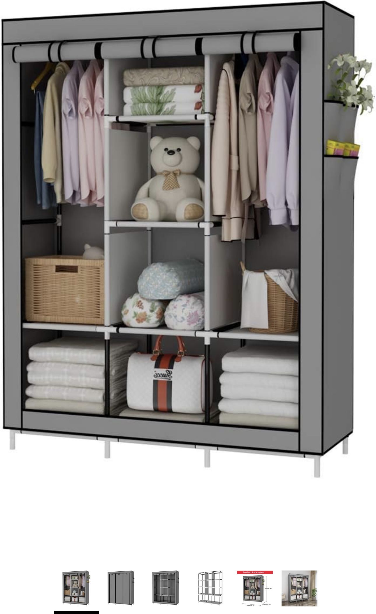 UDEAR Portable Wardrobe Closet Clothes 