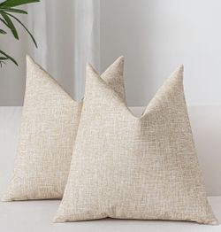 NEW Leather Pillow Covers 18x18 Set of 2 Color (Khaki & Green Available)