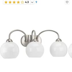 Progress Lighting Carisa 25-in 3 -Light Brushed Nickel Mid-century Vanity light