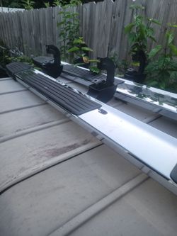 Full size step rails running boards truck