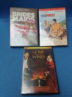 Lot of 3 DVDs – Bridesmaids, 50 First Dates, Gone with the Wind