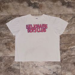 Billionaire Boys Club BBC Wood Logo Graphic Tee Shirt Cream Size XXL