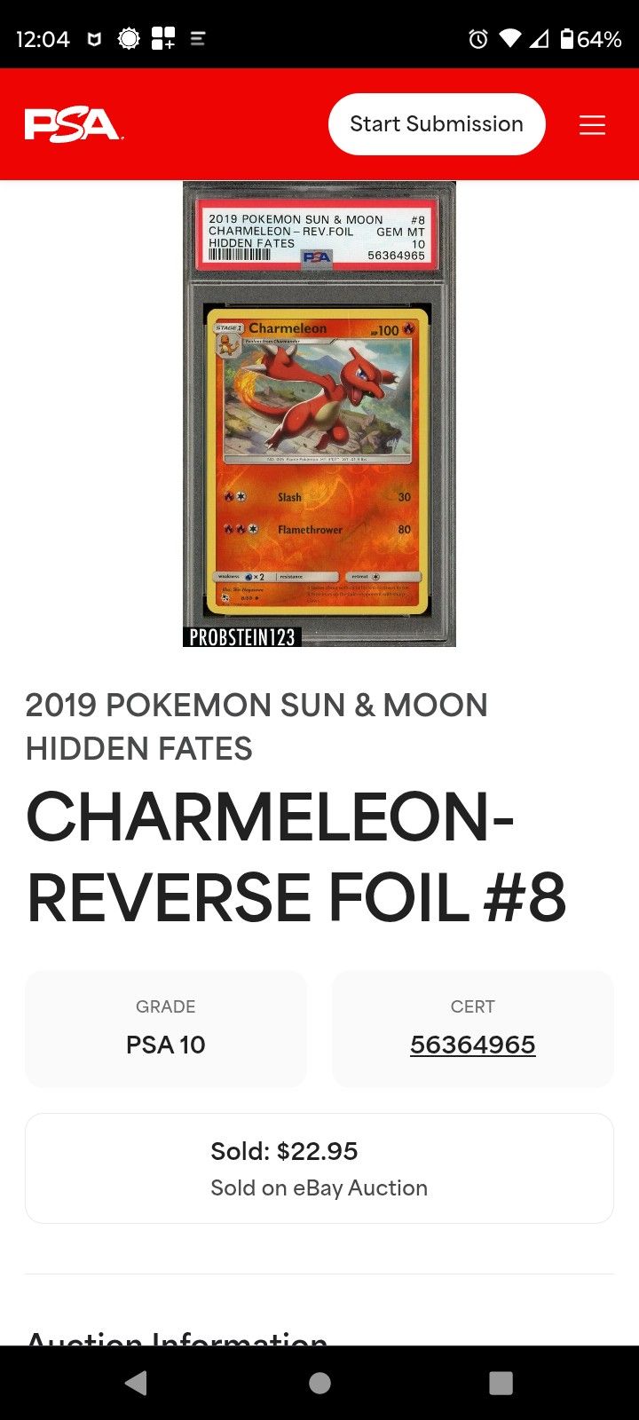 Charmeleon Pokemon Card
