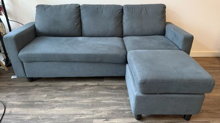 Upholstered Sectional Sofa With Ottoman