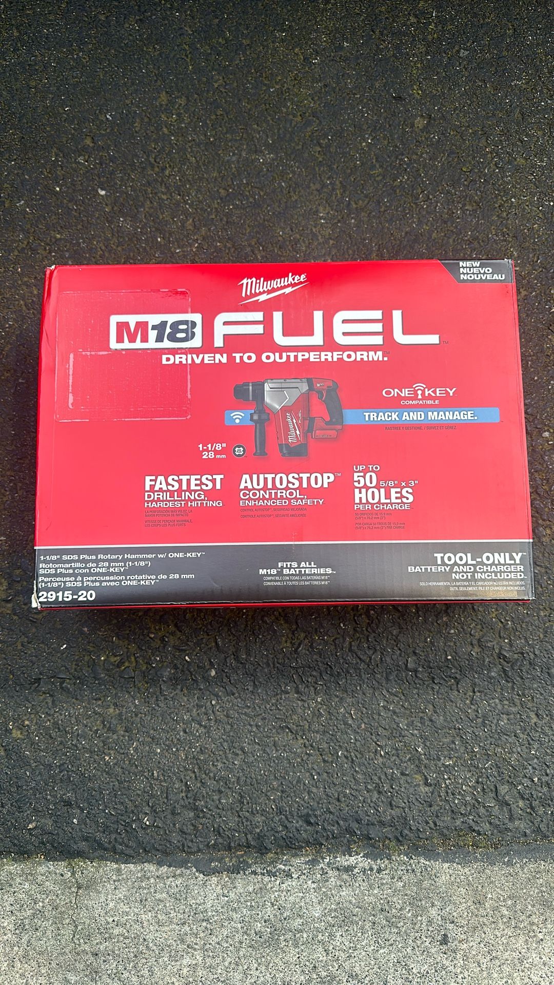 Milwaukee Fuel 1-1/8” SDs Plus Rotary Hammer W/ One-Key
