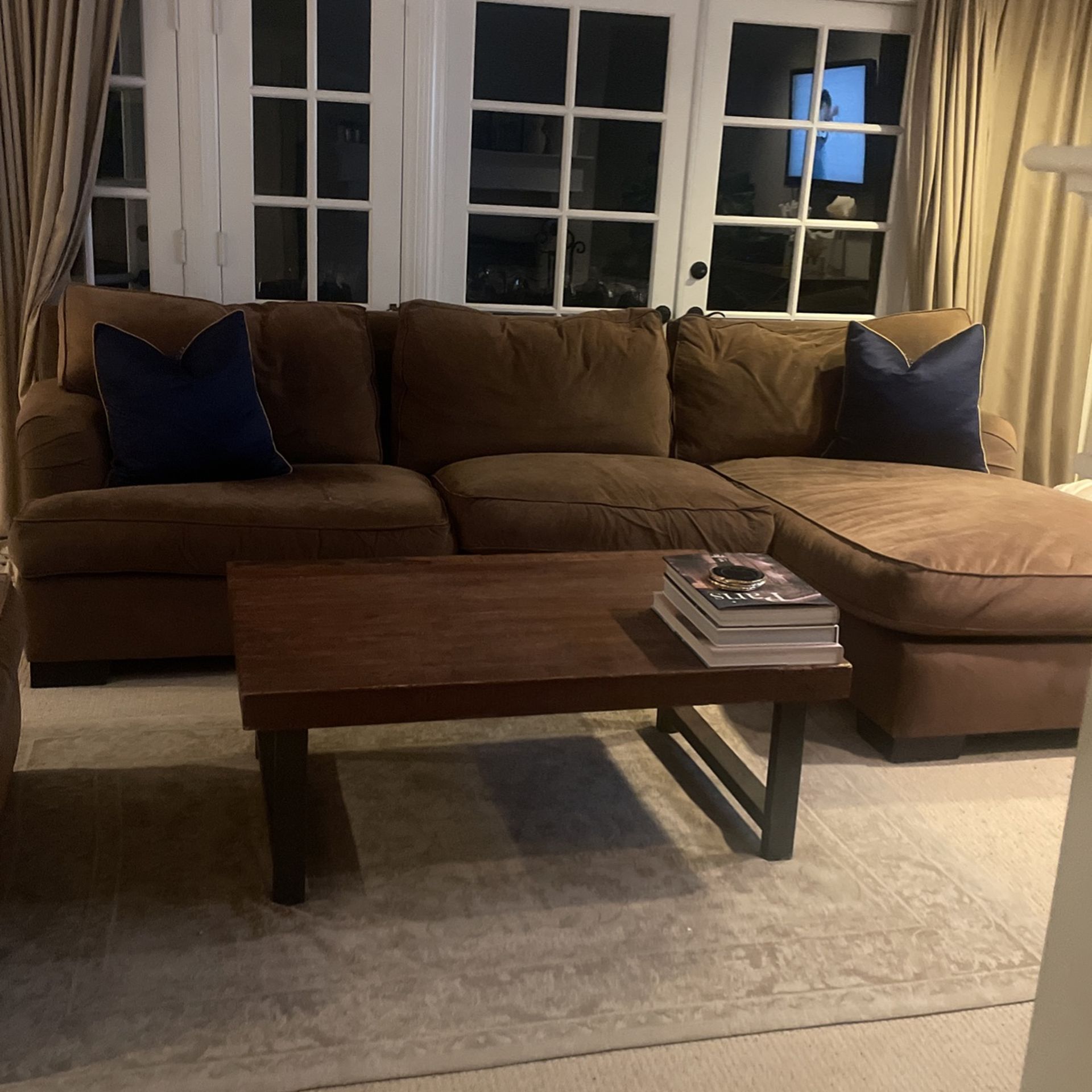 Couch With Chaise And Oversized Chair. 