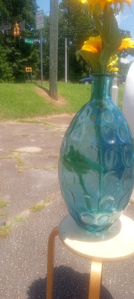 New Recycle Glass Bubble Floor Vase High Quality Masterpiece Very Detailed Thick And Elegant Made In Portugal