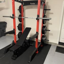 Vesta Fitness HR1000 | Adjustable Bench | 230lb Bumpers Olympic Weight | 7ft Olympic Barbell | Fitness | Gym Equipment | FREE DELIVERY 🚚 
