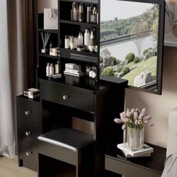 Black Vanity With LED lights 