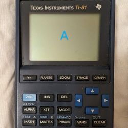Choice Of One Texas Instruments TI-81 or TI-82 Graphing Calculator Some Have Covers, All Work, 4 AA Batteries Not Included