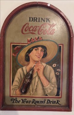 Handpainted" COCA COLA" Wooden  Sign $70