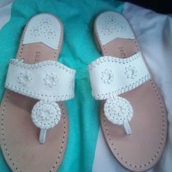 NWT Jack Rogers White Leather Sandals