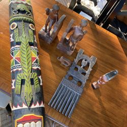 Wood Hand Carved Tribal Decor Items