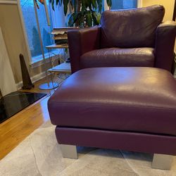 Leather Armchair Rich Purple 