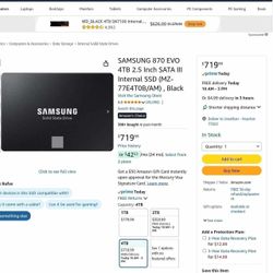 Samsung 870 EVO 4TB SSD – Brand New / High Performance Storage