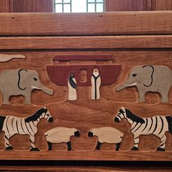 1970s Vintage Wooden Noah's Ark Chest