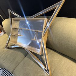 Mid Century Modern Mirrored Shadow Box  Gold