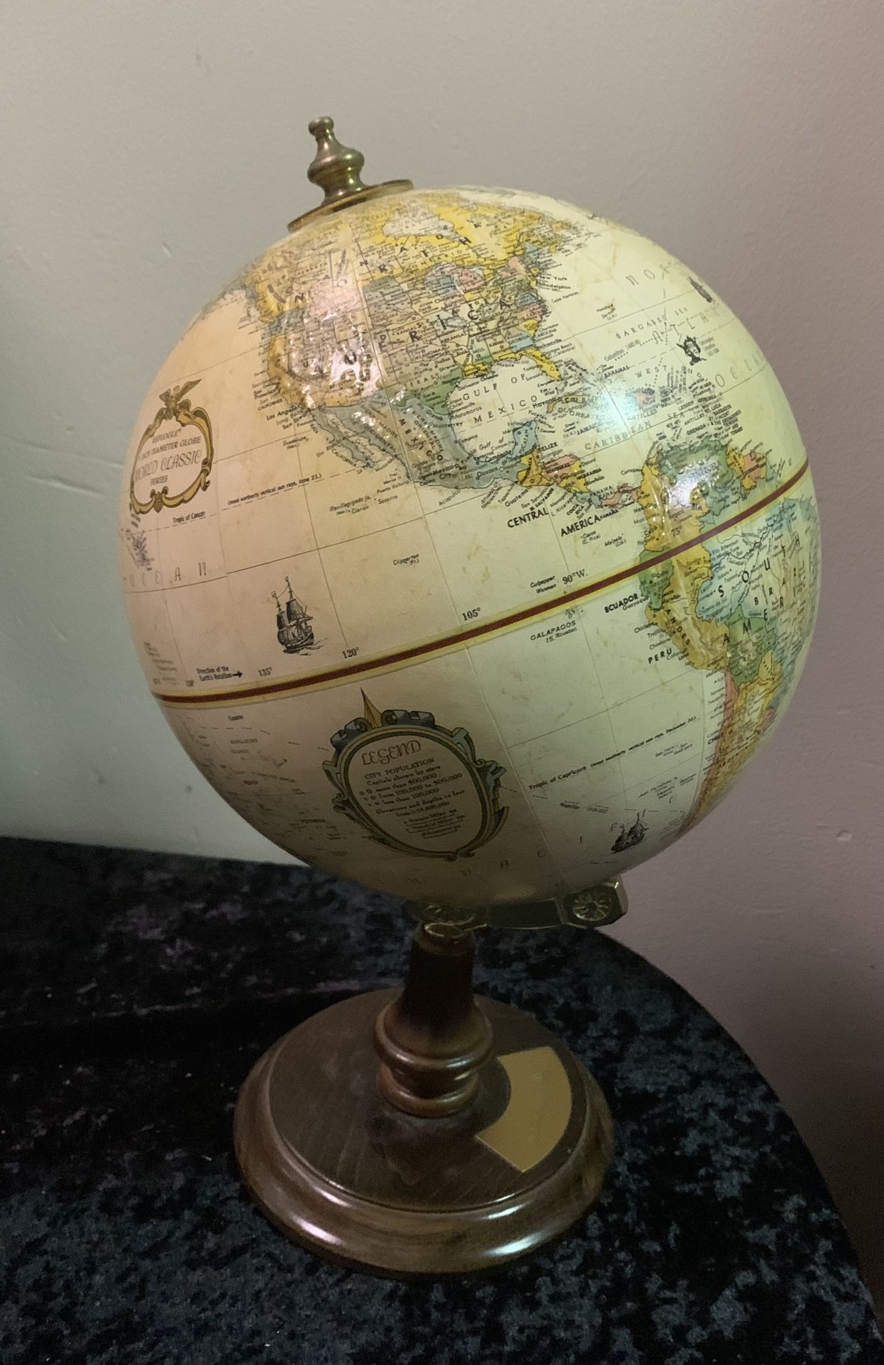 World Tabletop Globe - 15” Tall And 30” Round 
