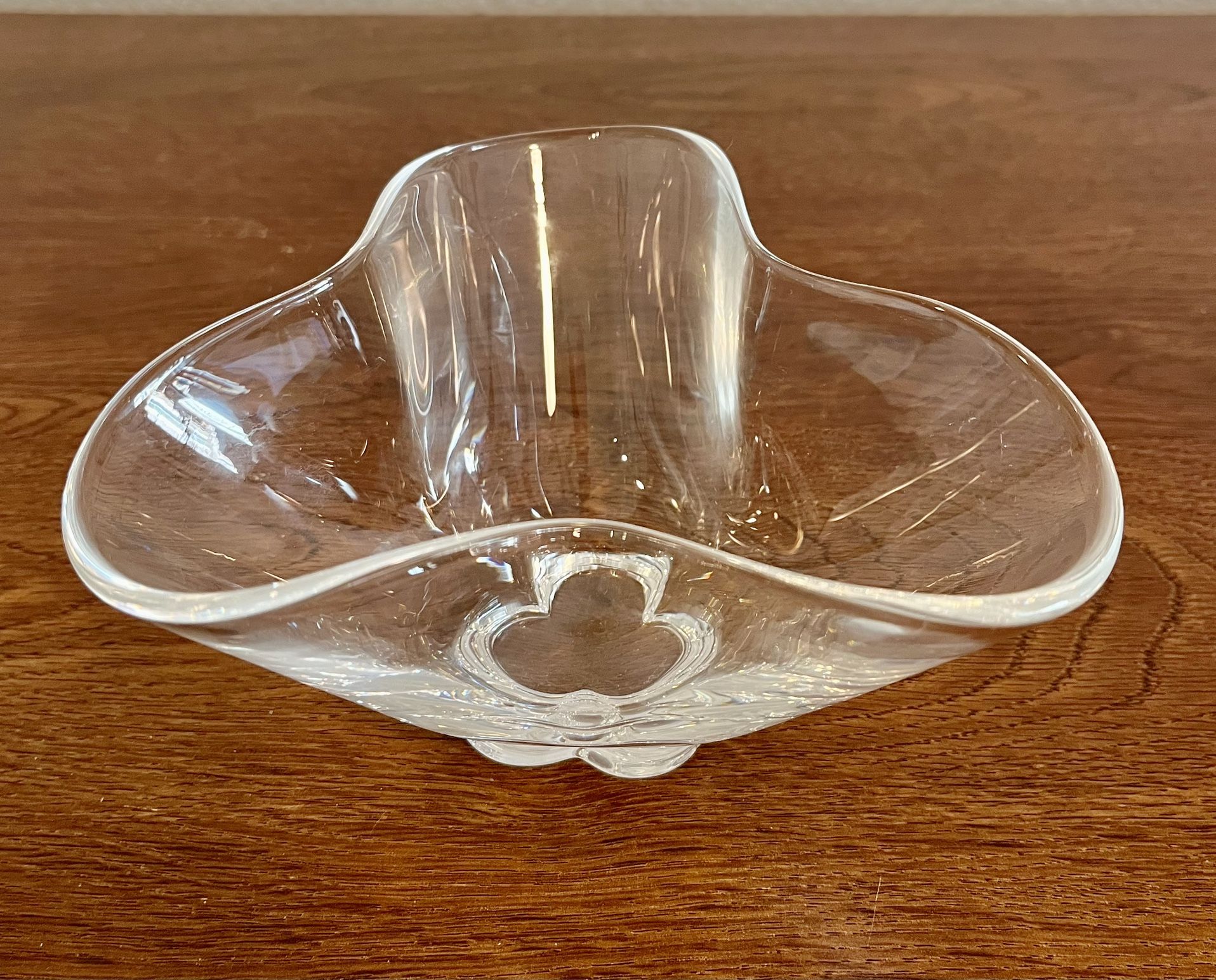 Steuben Art Glass Crystal Clover Trefoil Bowl