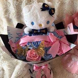 pink and blue hello kitty bouquet 