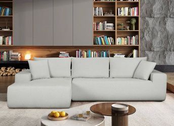 Lounge Style Frameless L-Shaped Sectional Sofa Couch