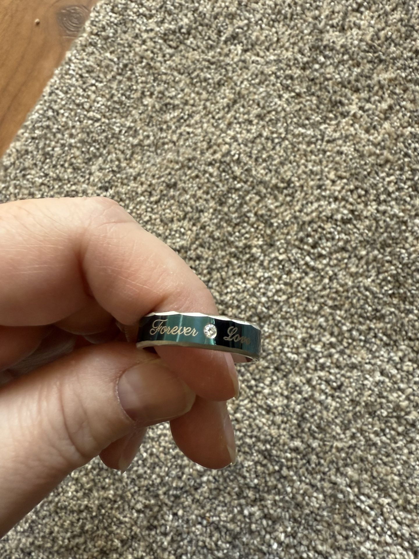 New Woman’s Teal “love” Ring
