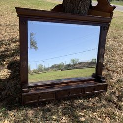 Wood Dresser with Mirror