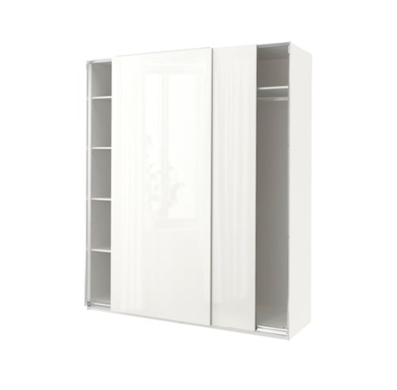 IKEA HASVIK HIGH GLOSS SLING DOOR WARDROBE CLOSET 