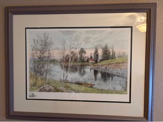 2 Large Watercolor Landscape Screen Print